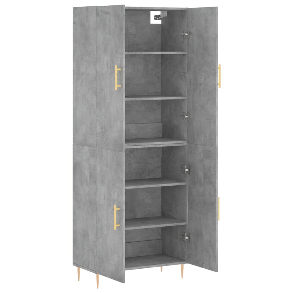 vidaXL Dulap înalt, gri beton, 69,5x34x180, lemn compozit