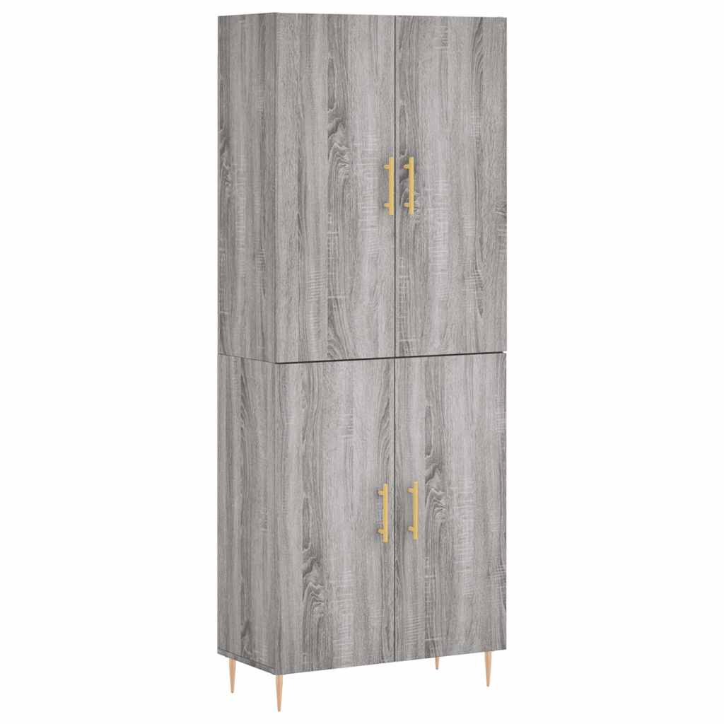 vidaXL Dulap înalt, gri sonoma, 69,5x34x180 cm, lemn compozit