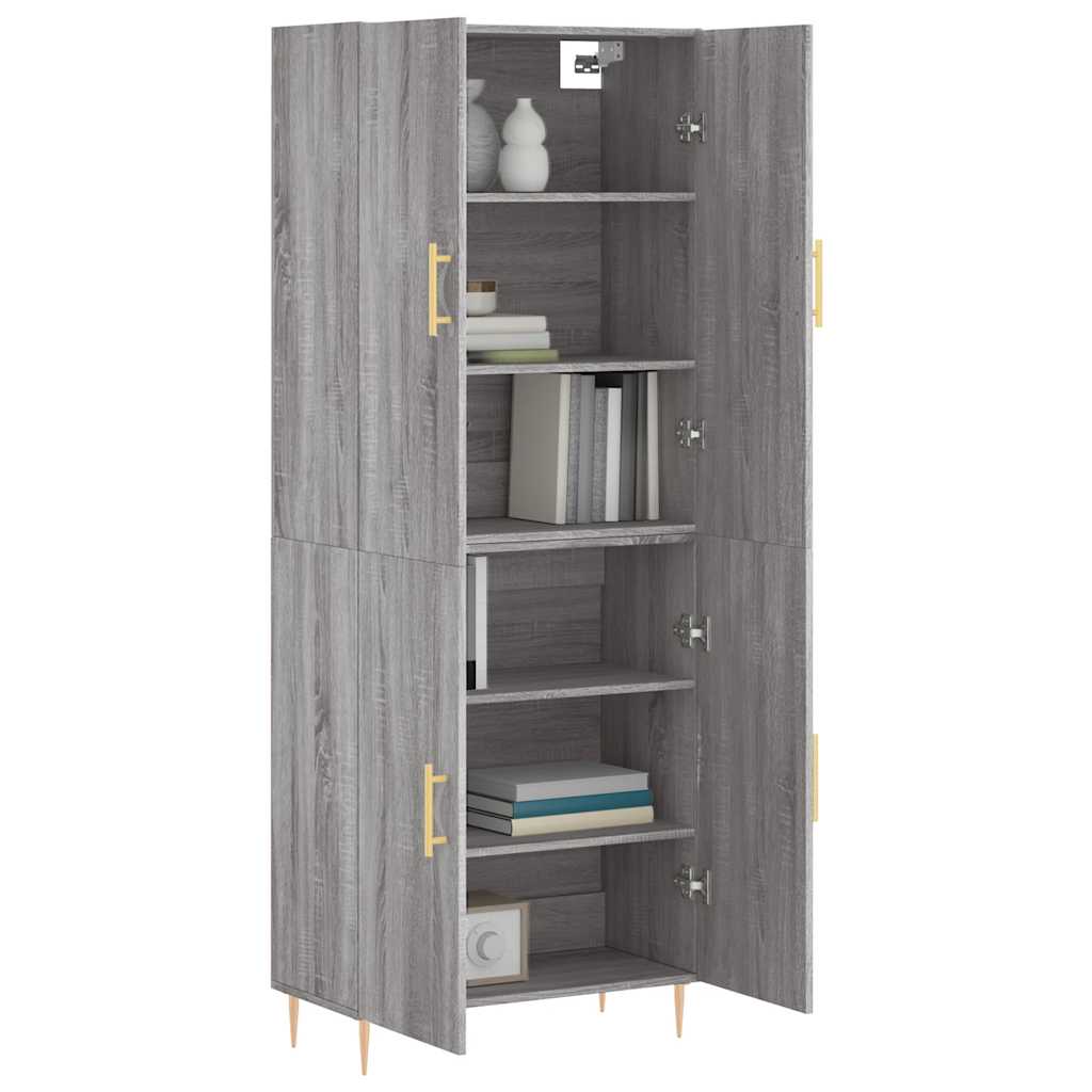 vidaXL Dulap înalt, gri sonoma, 69,5x34x180 cm, lemn compozit