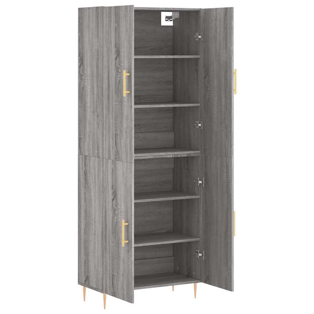 vidaXL Dulap înalt, gri sonoma, 69,5x34x180 cm, lemn compozit