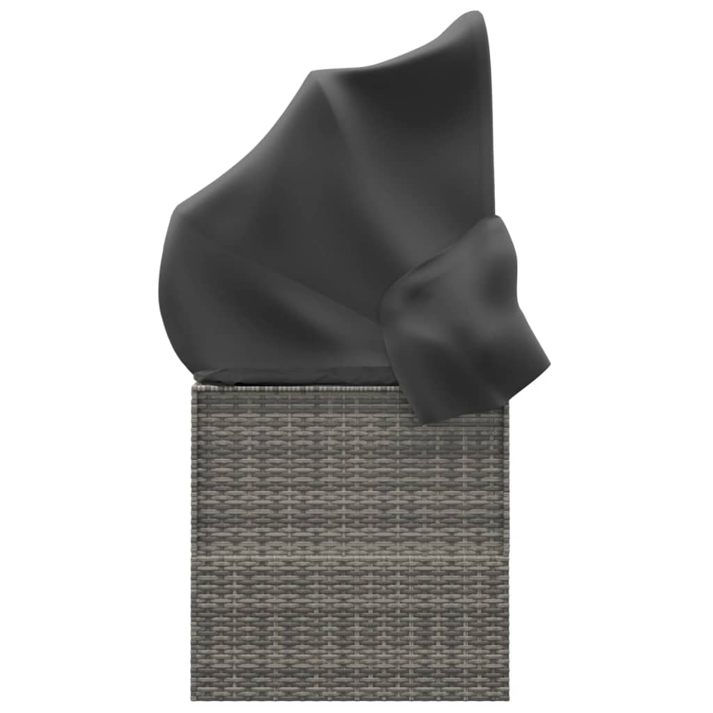 vidaXL Pat șezlong pentru exterior cu perne, gri, poliratan vidaXL Pat șezlong pentru exterior cu perne, gri, poliratan