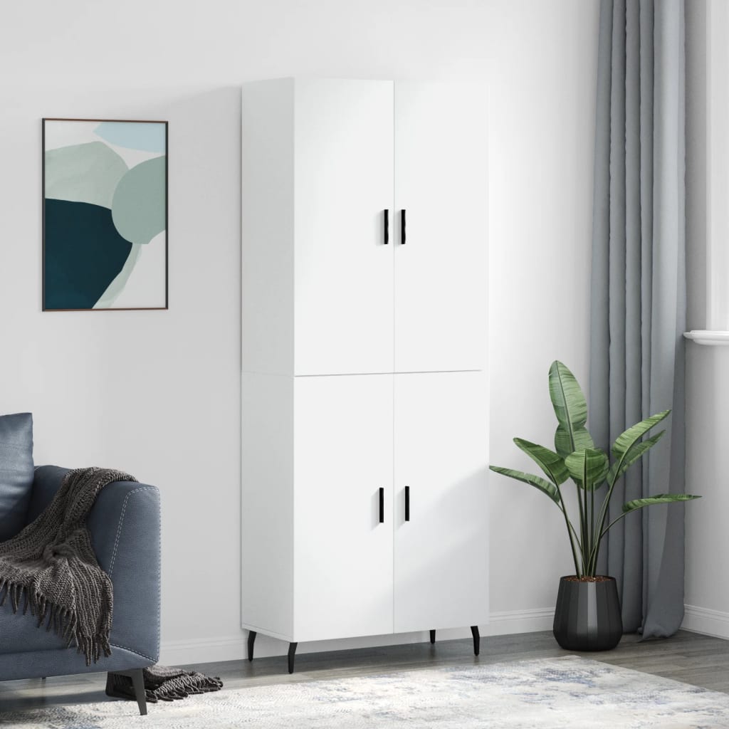 vidaXL Dulap înalt, alb, 69,5x34x180 cm, lemn compozit vidaXL Dulap înalt, alb, 69,5x34x180 cm, lemn compozit