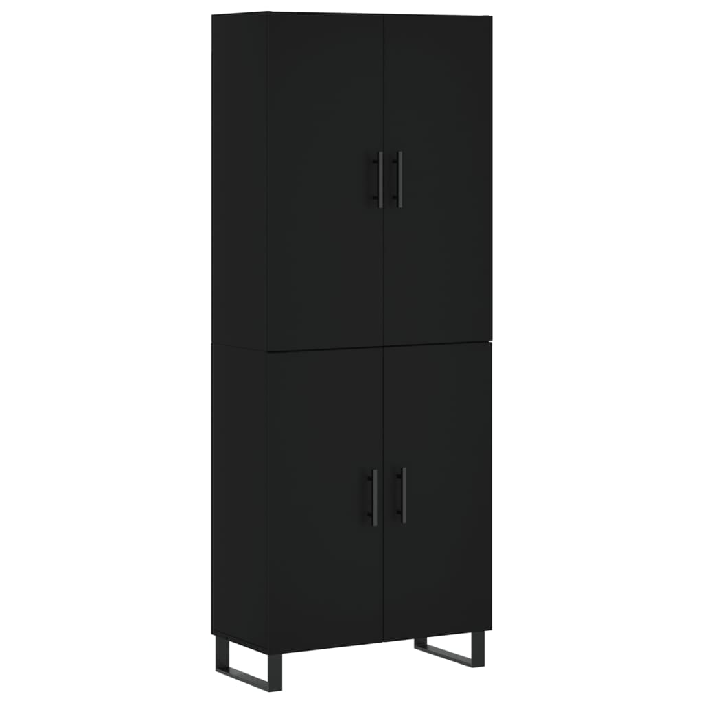 vidaXL Dulap înalt, negru, 69,5x34x180 cm, lemn compozit