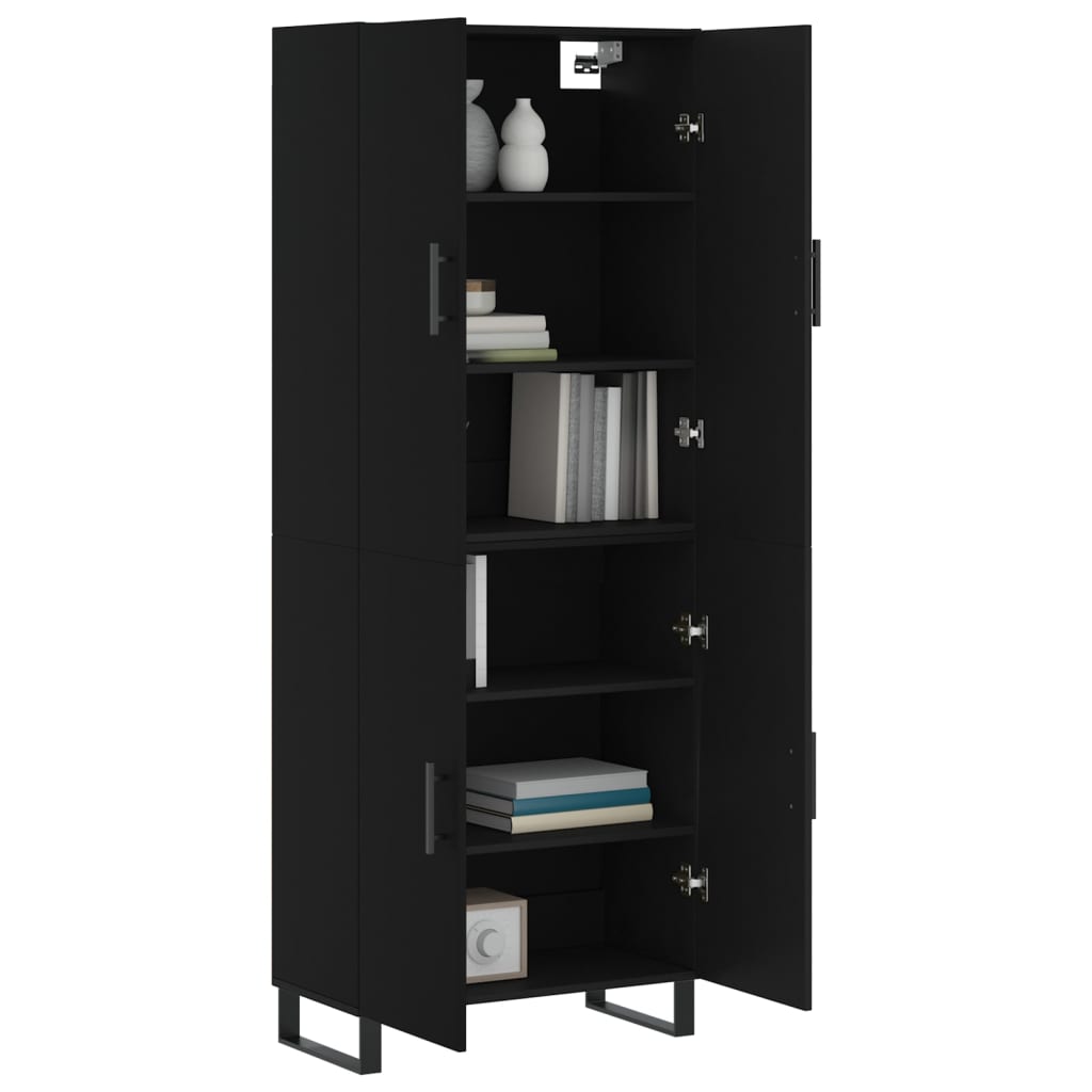 vidaXL Dulap înalt, negru, 69,5x34x180 cm, lemn compozit