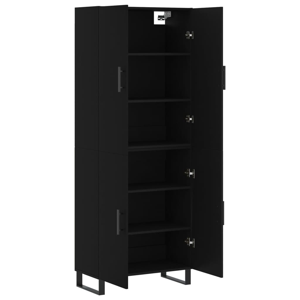vidaXL Dulap înalt, negru, 69,5x34x180 cm, lemn compozit
