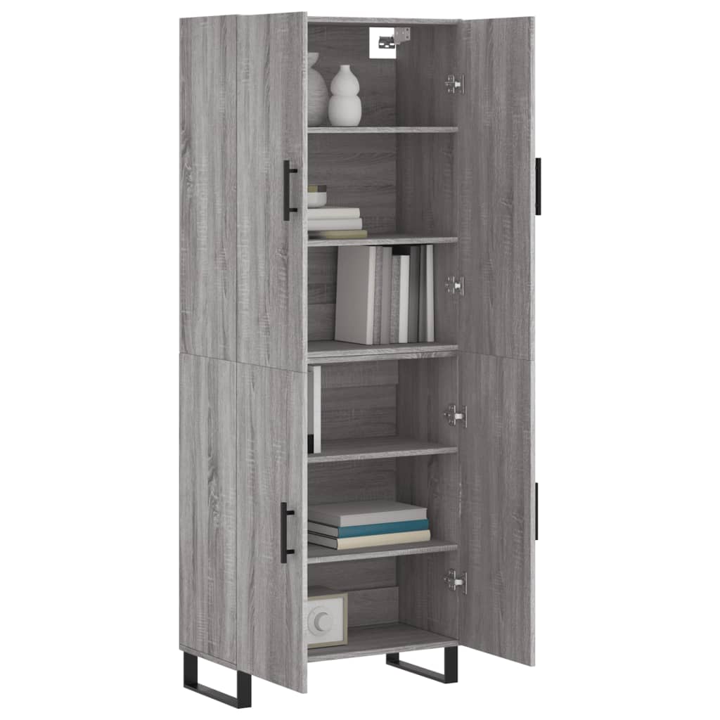 vidaXL Dulap înalt, gri sonoma, 69,5x34x180 cm, lemn compozit