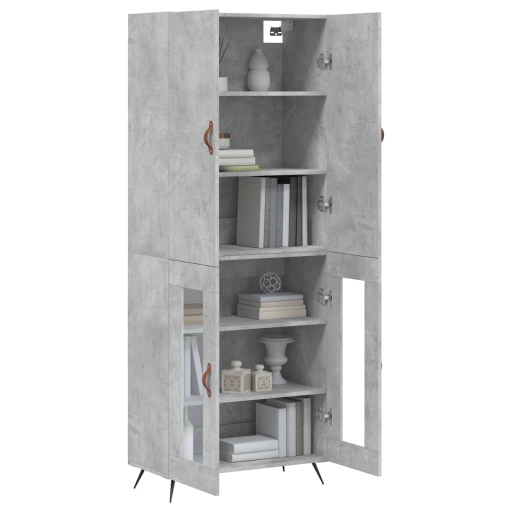 vidaXL Dulap înalt, gri beton, 69,5x34x180, lemn compozit