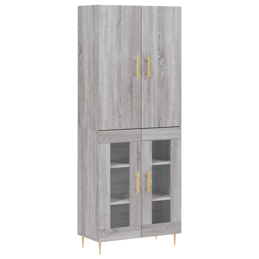 vidaXL Dulap înalt, gri sonoma, 69,5x34x180 cm, lemn compozit