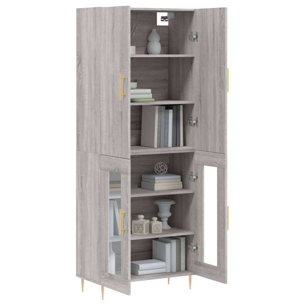 vidaXL Dulap înalt, gri sonoma, 69,5x34x180 cm, lemn compozit