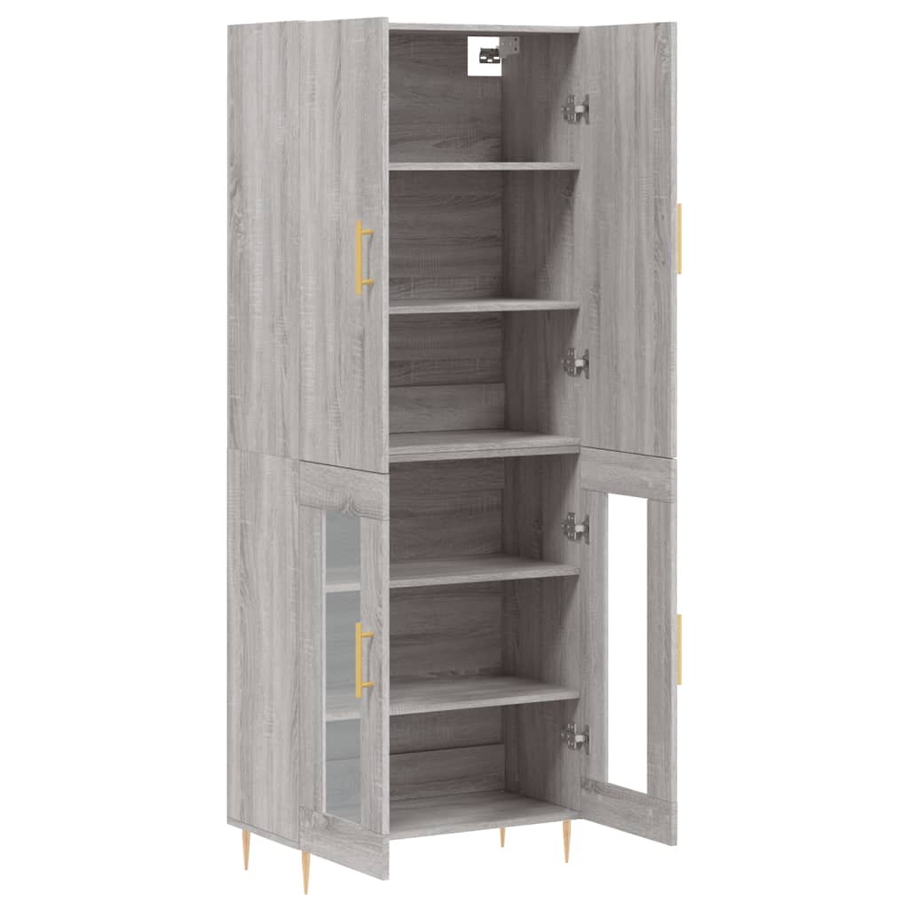 vidaXL Dulap înalt, gri sonoma, 69,5x34x180 cm, lemn compozit