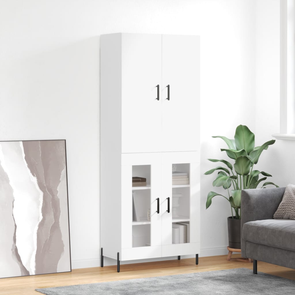 vidaXL Dulap înalt, alb, 69,5x34x180 cm, lemn compozit vidaXL Dulap înalt, alb, 69,5x34x180 cm, lemn compozit