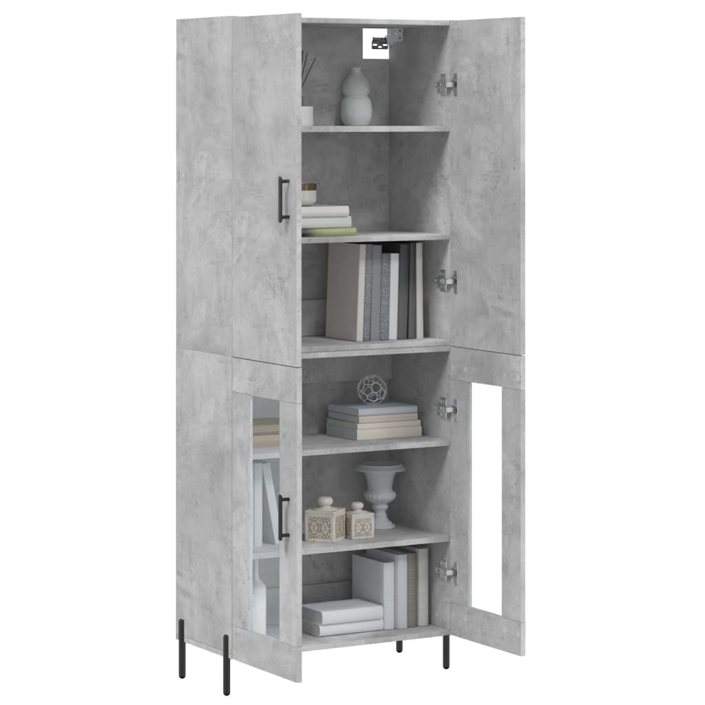 vidaXL Dulap înalt, gri beton, 69,5x34x180, lemn compozit