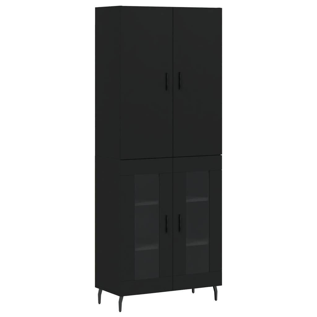 vidaXL Dulap înalt, negru, 69,5x34x180 cm, lemn compozit