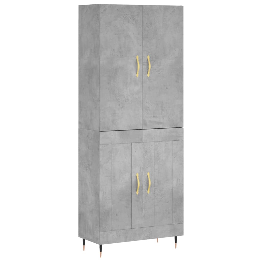 vidaXL Dulap înalt, gri beton, 69,5x34x180, lemn compozit