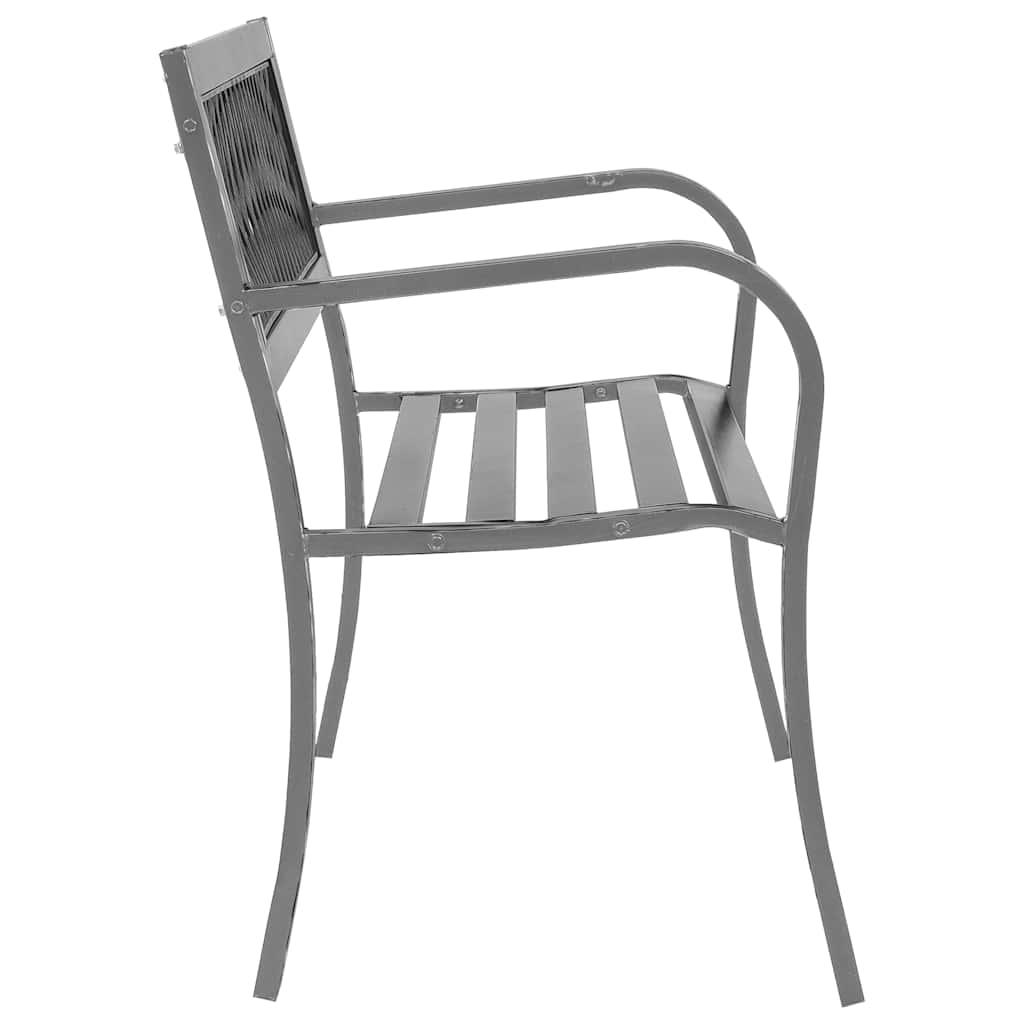 vidaXL Bancă de grădină din oțel, negru, 120 cm vidaXL Bancă de grădină din oțel, negru, 120 cm