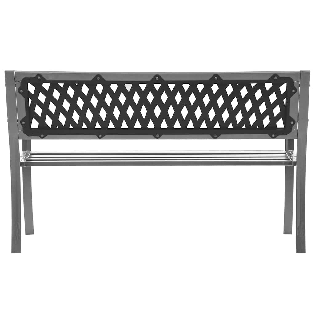 vidaXL Bancă de grădină din oțel, negru, 120 cm vidaXL Bancă de grădină din oțel, negru, 120 cm