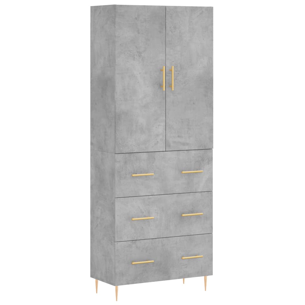 vidaXL Dulap înalt, gri beton, 69,5x34x180, lemn compozit