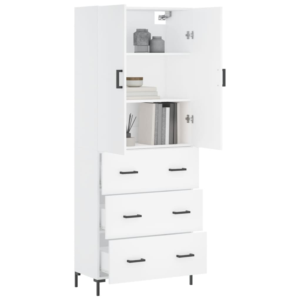 vidaXL Dulap înalt, alb, 69,5x34x180 cm, lemn compozit