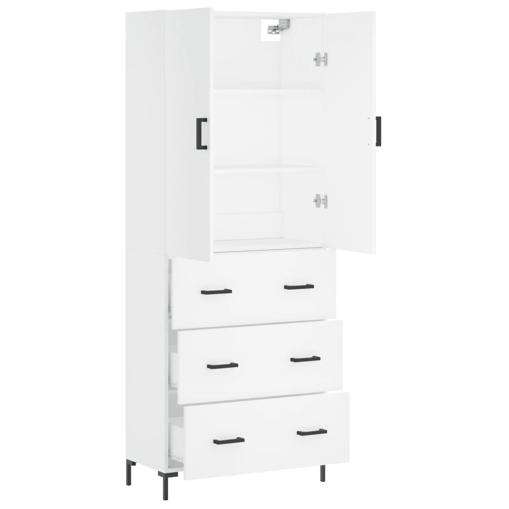 vidaXL Dulap înalt, alb, 69,5x34x180 cm, lemn compozit