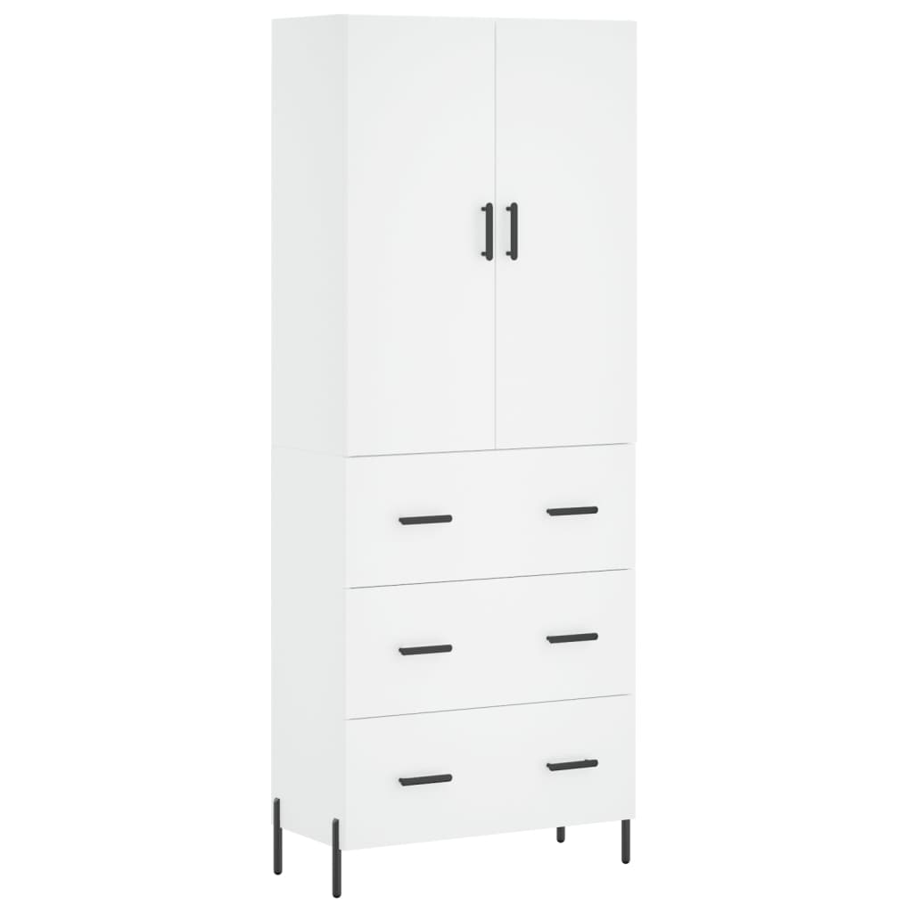 vidaXL Dulap înalt, alb, 69,5x34x180 cm, lemn compozit