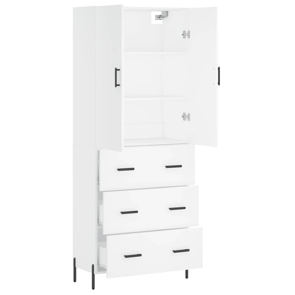 vidaXL Dulap înalt, alb, 69,5x34x180 cm, lemn compozit