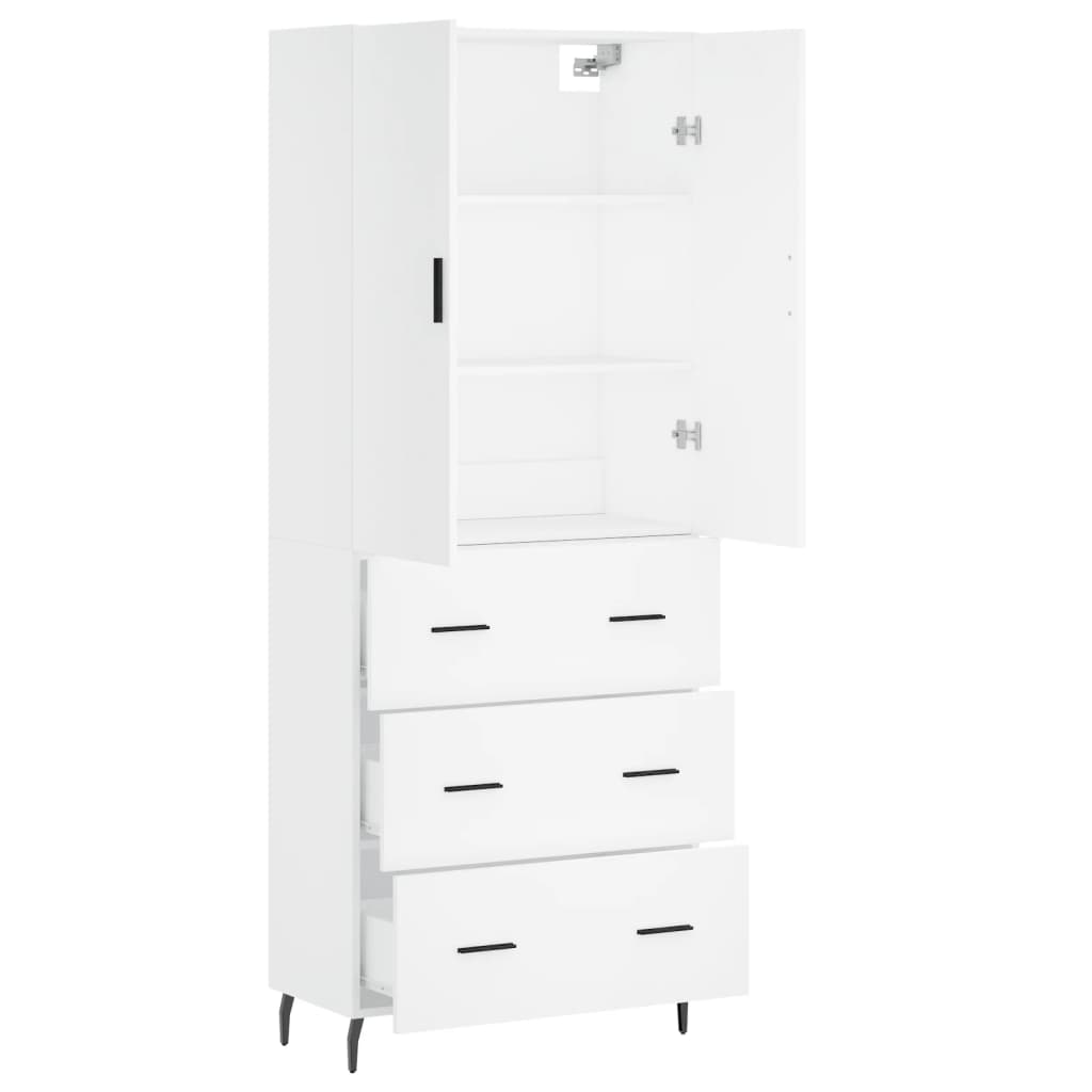 vidaXL Dulap înalt, alb, 69,5x34x180 cm, lemn compozit