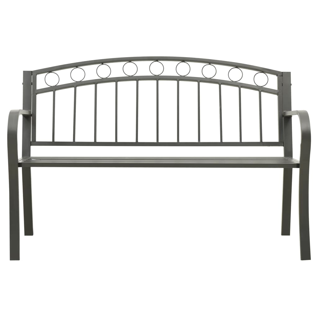 vidaXL Bancă de grădină, gri, 120 cm, oțel vidaXL Bancă de grădină, gri, 120 cm, oțel