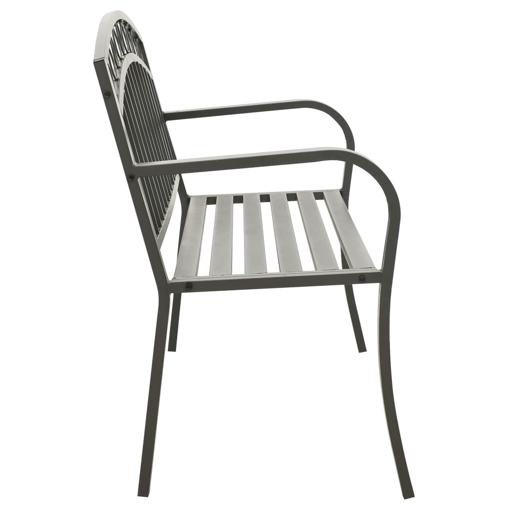 vidaXL Bancă de grădină, gri, 120 cm, oțel vidaXL Bancă de grădină, gri, 120 cm, oțel