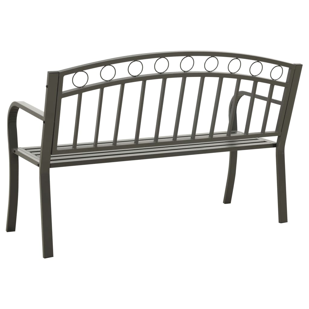 vidaXL Bancă de grădină, gri, 120 cm, oțel vidaXL Bancă de grădină, gri, 120 cm, oțel