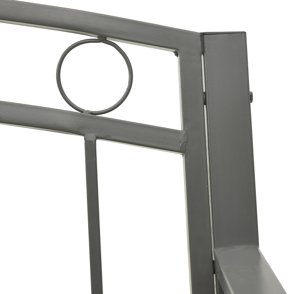 vidaXL Bancă de grădină, gri, 120 cm, oțel vidaXL Bancă de grădină, gri, 120 cm, oțel