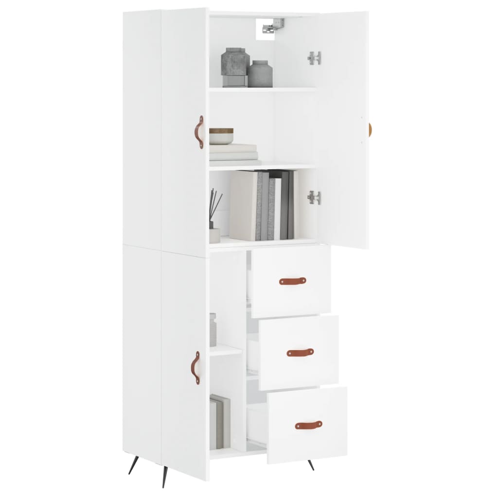 vidaXL Dulap înalt, alb, 69,5x34x180 cm, lemn compozit