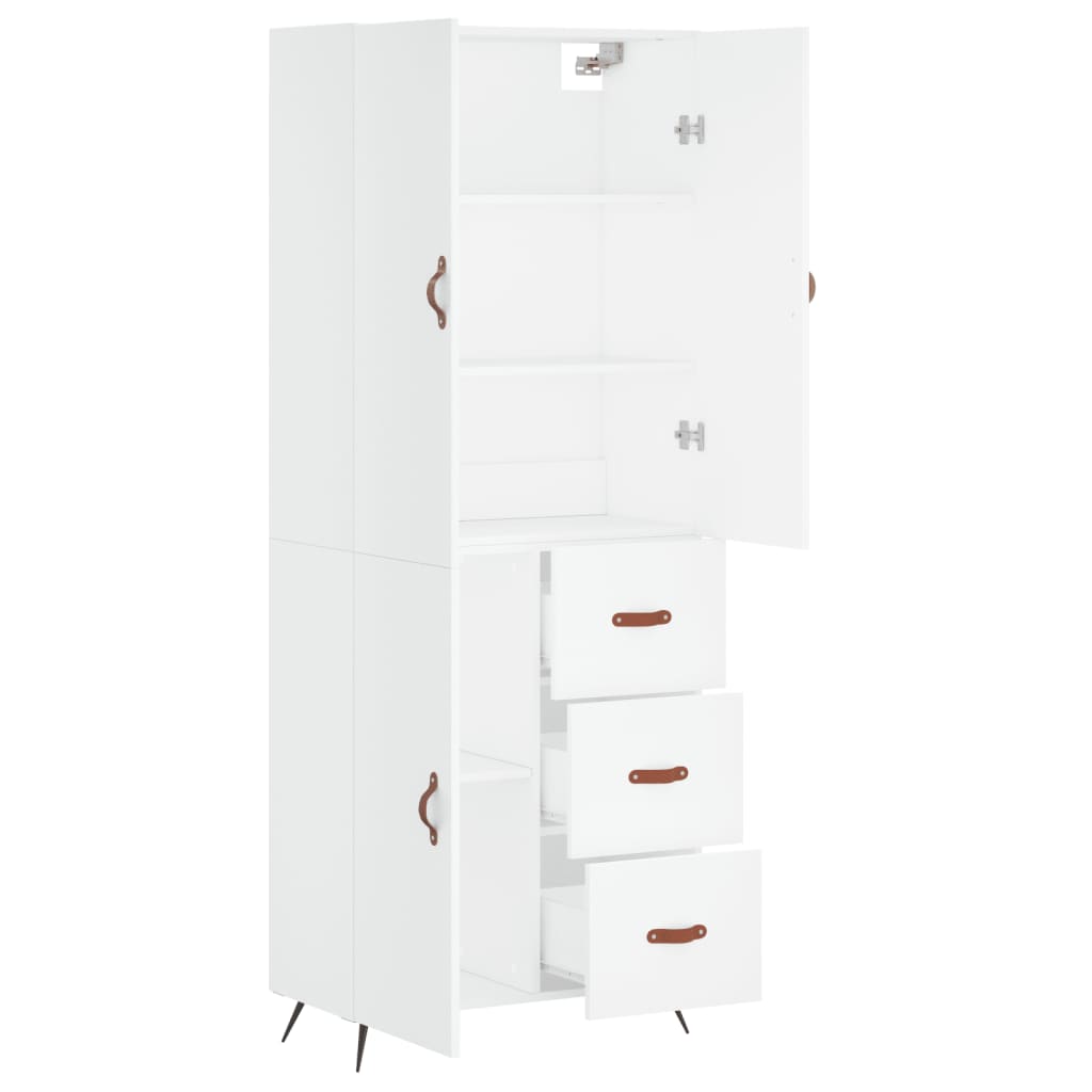 vidaXL Dulap înalt, alb, 69,5x34x180 cm, lemn compozit