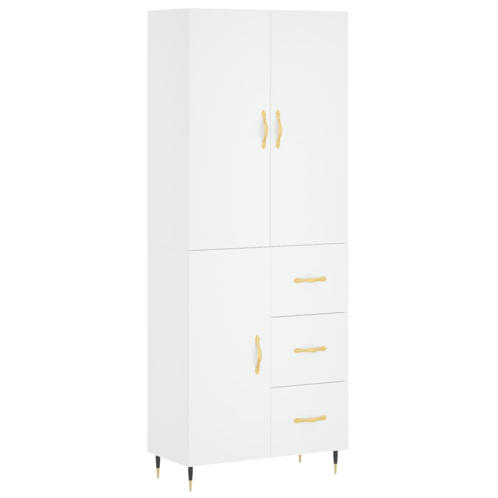 vidaXL Dulap înalt, alb, 69,5x34x180 cm, lemn compozit