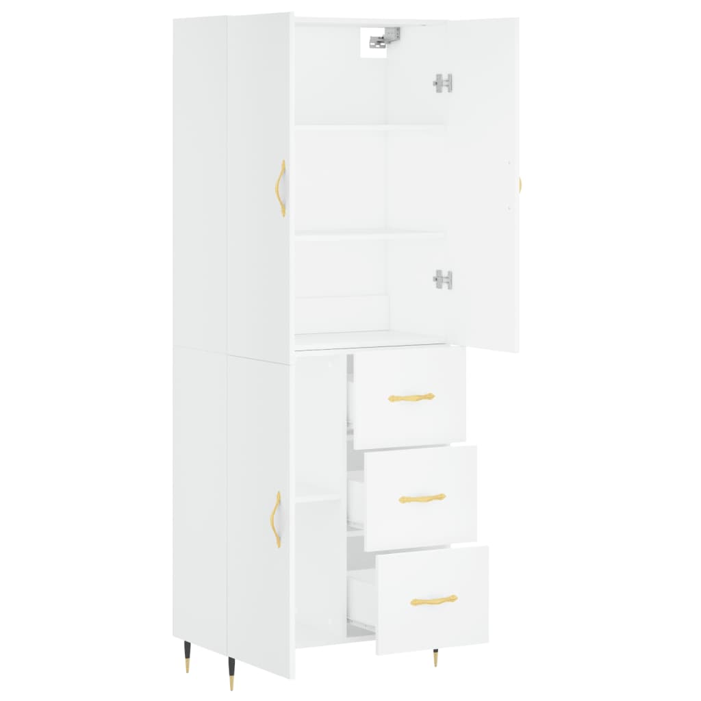 vidaXL Dulap înalt, alb, 69,5x34x180 cm, lemn compozit