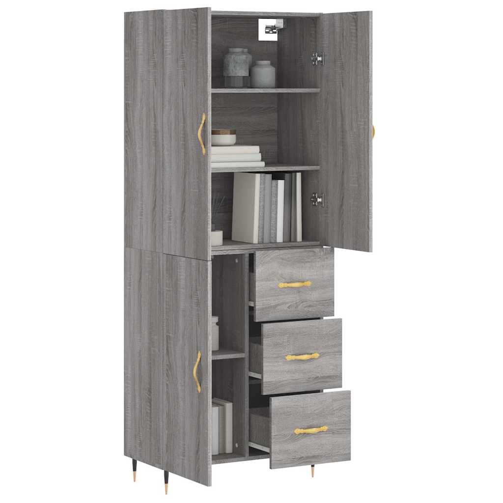 vidaXL Dulap înalt, gri sonoma, 69,5x34x180 cm, lemn compozit