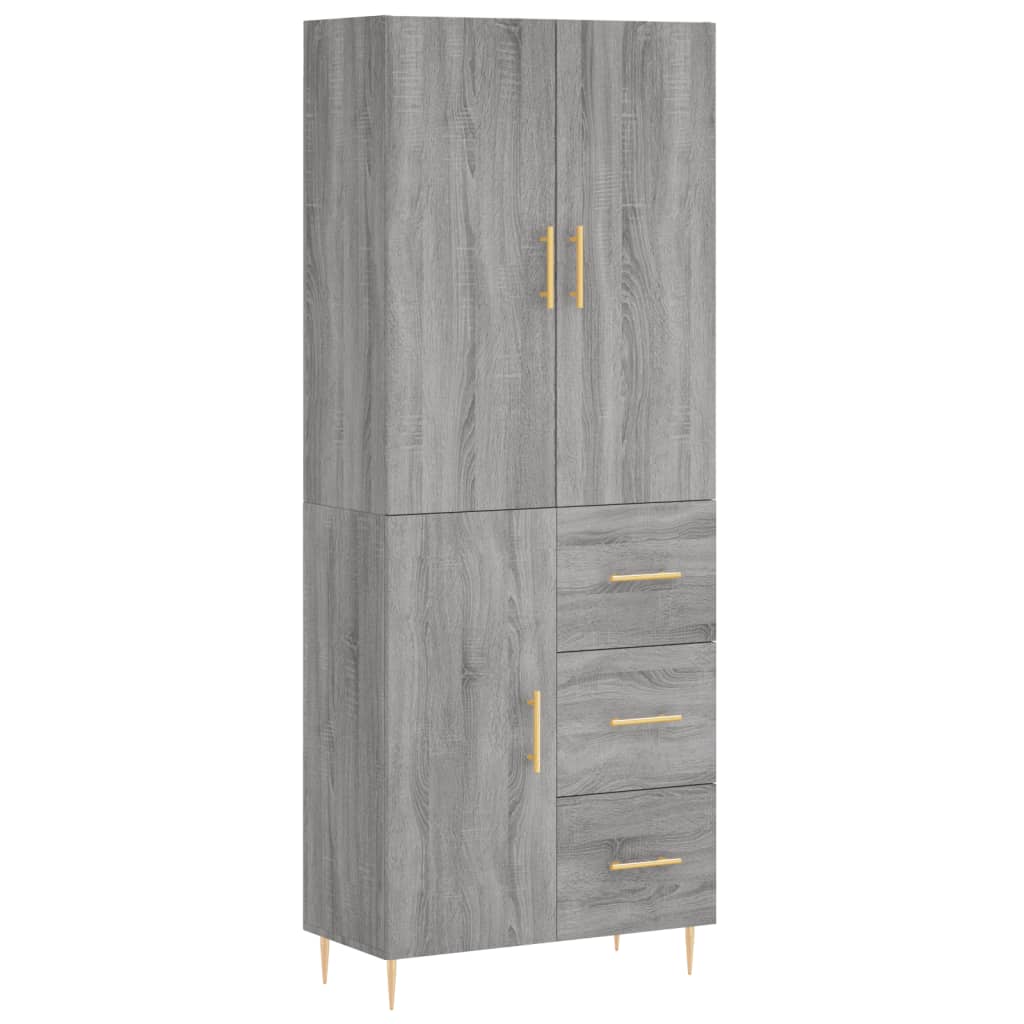 vidaXL Dulap înalt, gri sonoma, 69,5x34x180 cm, lemn compozit