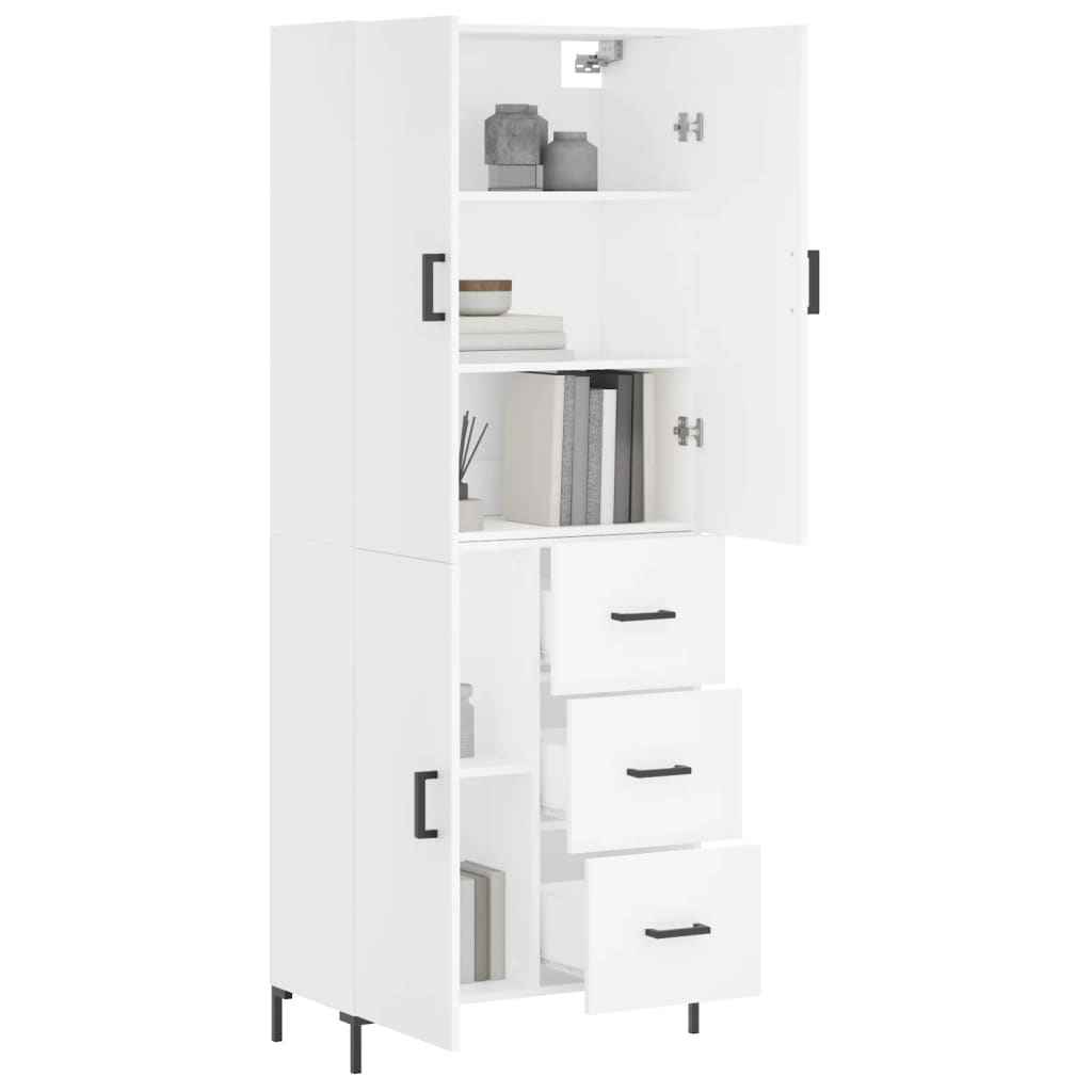 vidaXL Dulap înalt, alb, 69,5x34x180 cm, lemn compozit