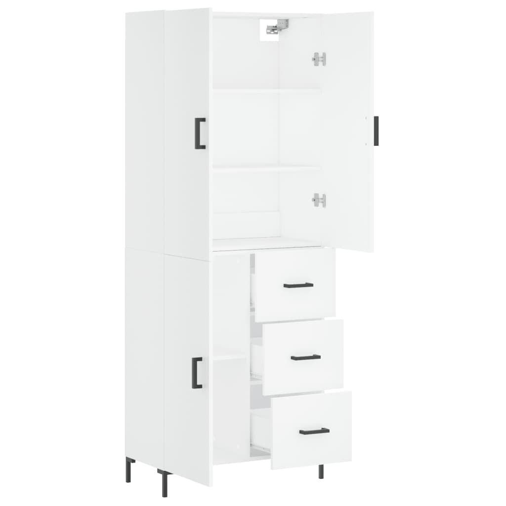 vidaXL Dulap înalt, alb, 69,5x34x180 cm, lemn compozit