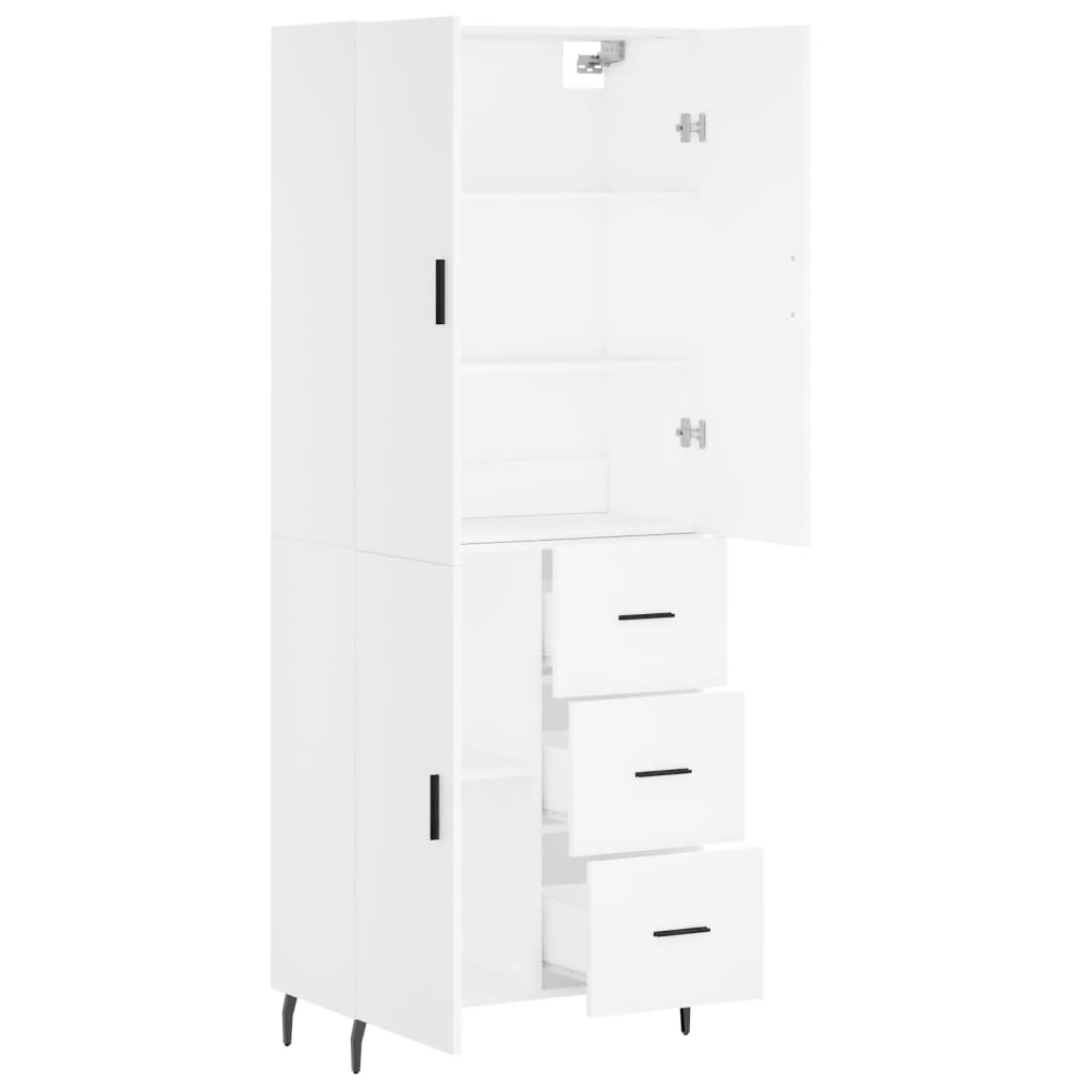 vidaXL Dulap înalt, alb, 69,5x34x180 cm, lemn compozit