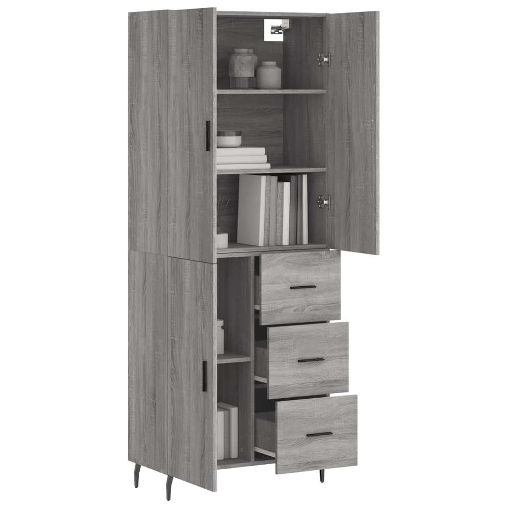 vidaXL Dulap înalt, gri sonoma, 69,5x34x180 cm, lemn compozit