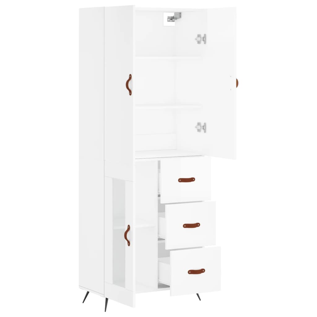 vidaXL Dulap înalt, alb, 69,5x34x180 cm, lemn compozit