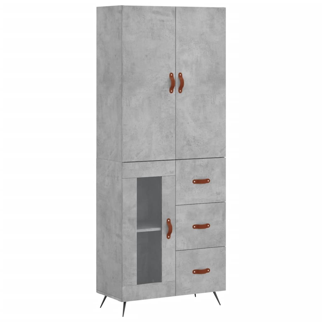 vidaXL Dulap înalt, gri beton, 69,5x34x180, lemn compozit