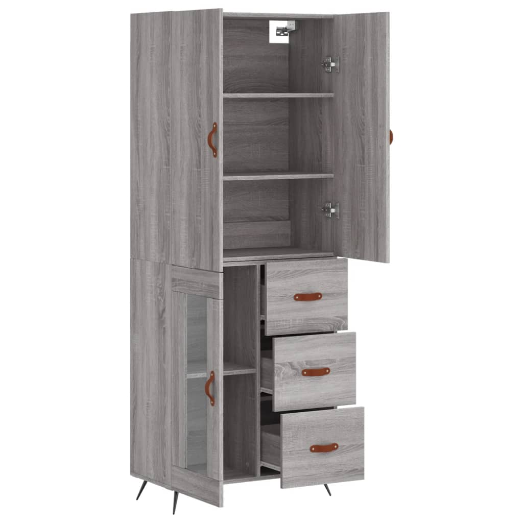 vidaXL Dulap înalt, gri sonoma, 69,5x34x180 cm, lemn compozit