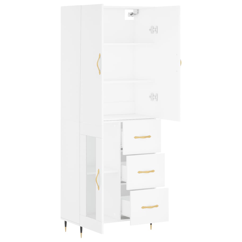 vidaXL Dulap înalt, alb, 69,5x34x180 cm, lemn compozit