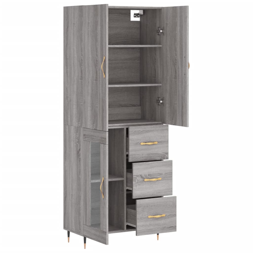vidaXL Dulap înalt, gri sonoma, 69,5x34x180 cm, lemn compozit