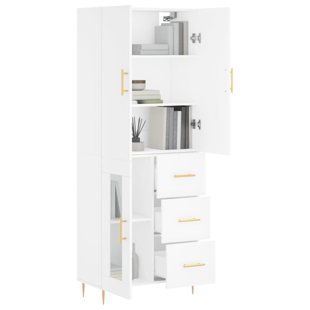 vidaXL Dulap înalt, alb, 69,5x34x180 cm, lemn compozit vidaXL Dulap înalt, alb, 69,5x34x180 cm, lemn compozit