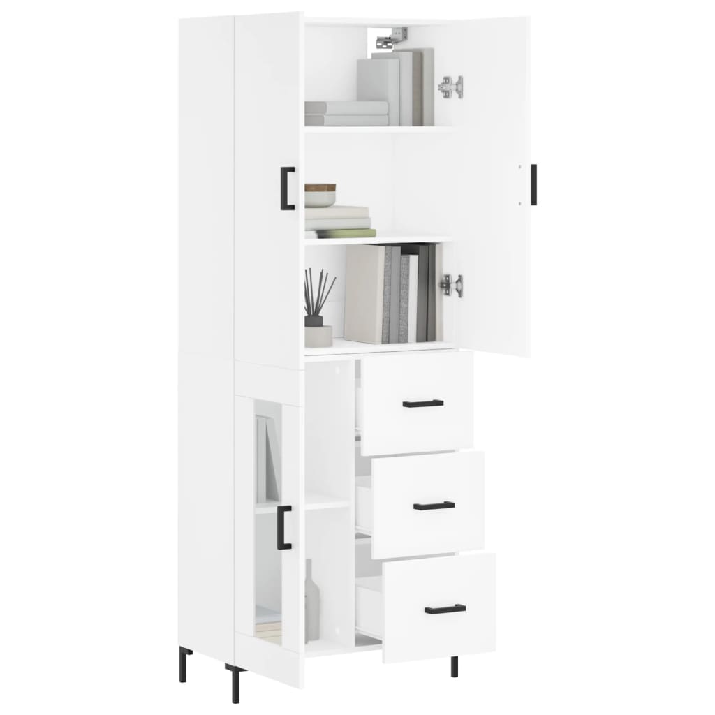 vidaXL Dulap înalt, alb, 69,5x34x180 cm, lemn compozit vidaXL Dulap înalt, alb, 69,5x34x180 cm, lemn compozit