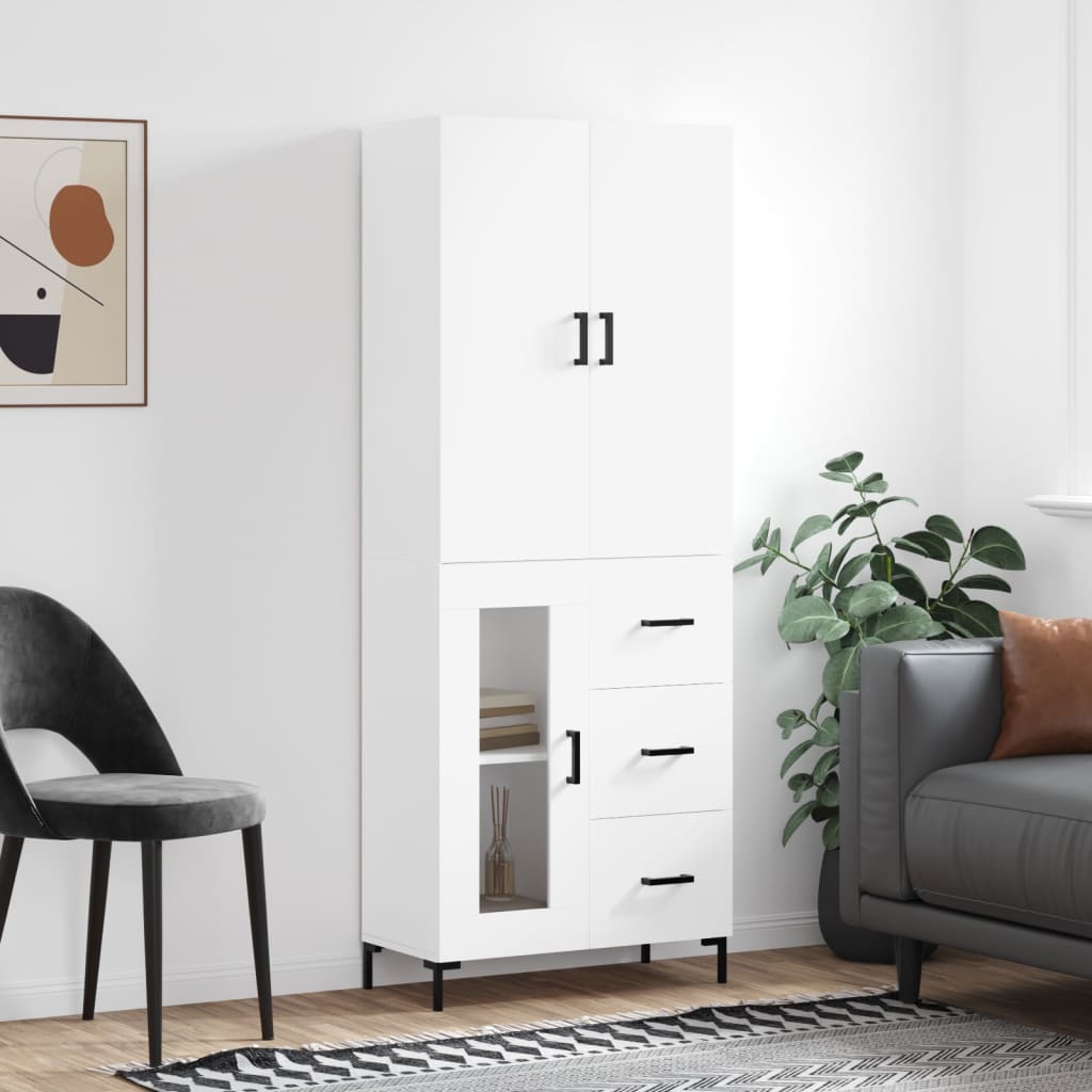 vidaXL Dulap înalt, alb, 69,5x34x180 cm, lemn compozit vidaXL Dulap înalt, alb, 69,5x34x180 cm, lemn compozit