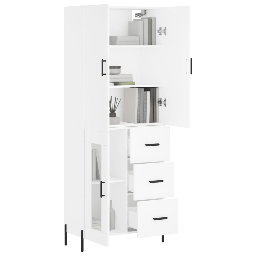 vidaXL Dulap înalt, alb, 69,5x34x180 cm, lemn compozit vidaXL Dulap înalt, alb, 69,5x34x180 cm, lemn compozit