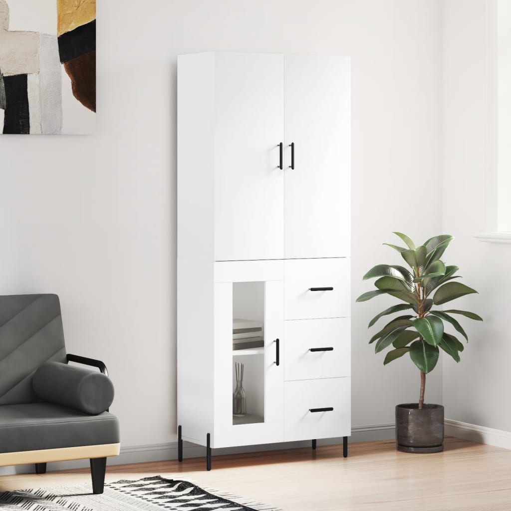 vidaXL Dulap înalt, alb, 69,5x34x180 cm, lemn compozit vidaXL Dulap înalt, alb, 69,5x34x180 cm, lemn compozit